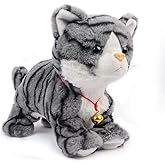 Smalody Interactive Plush Toys, Novelty Sound Control Electronic Cat Electronic Pets Robot Cat Gift for Children (Gray)