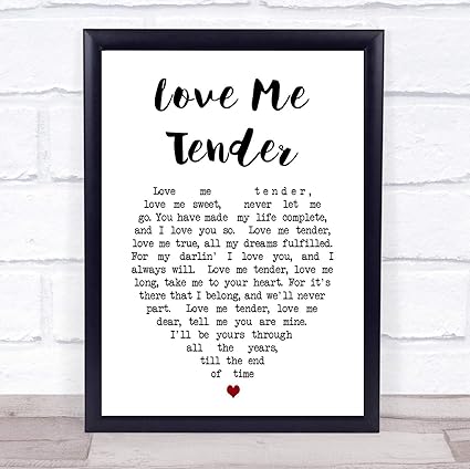 Love Me Tender Citation De La Chanson En Forme De Cœur Small A5 Amazon Fr Fournitures De Bureau