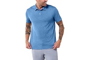 INTO THE AM Performance Dri Fit Polo Shirts for Men S-4XL - Quick Dry Moisture Wicking Athletic Sport Collar Work Shirts