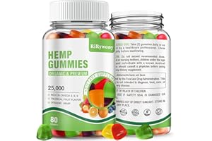 RIRYWONY HEALTH RiRywony Hemp Gummies for Sleep, Anxiety, Pain - Extra Strength Natural Hemp Oil Fruity Edibles Vegan Gummy - Organic High Potency Supplement for Non-GMO Low Sugar - 80 Count