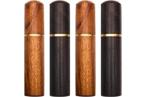 Yuchew Needle Case Sewing Needle Holder Portable Wooden Embroidery Needle Case Needle Tube Keeper Container for Storage Tapestry Cross Stitch Leather Darning Needle, Toothpick, Pill, Bead (4 Packs)