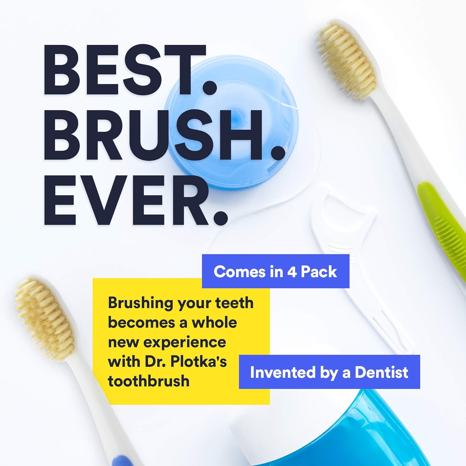 Mouthwatchers Antimicrobial Floss Bristle Silver Toothbrush, Adult, 4 Pack : Mouthwatchers Toothbrush : Beauty