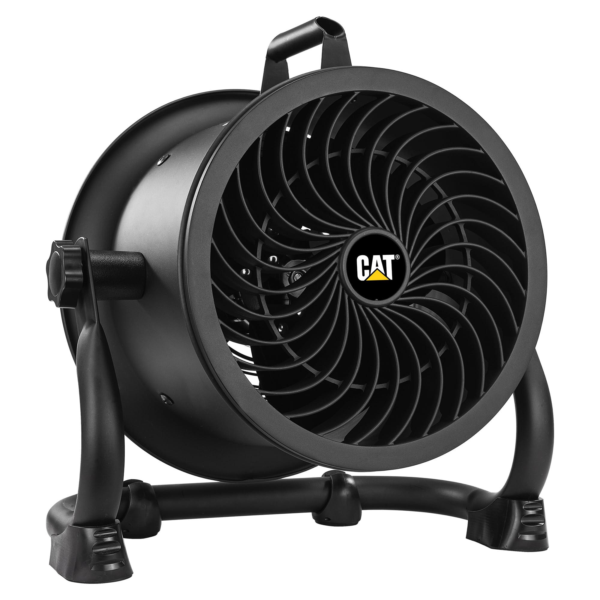 CATERPILLAR 9 Inch 940CFM 4-Speed High-velocity Industrial Drum Air Circulator Fan with 360-degree Pivoting Head and Dual Ball Bearing Motor, Black