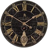 Uttermost Antique Brass Wall Clock in Black