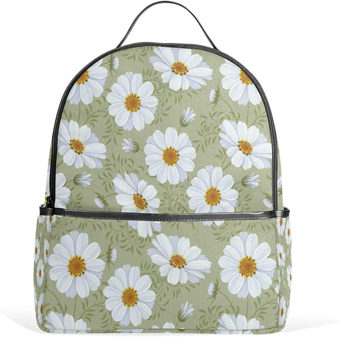 Retro Daisy Flowers Backpack Waterproof Shoulder Book Amazon.co.uk