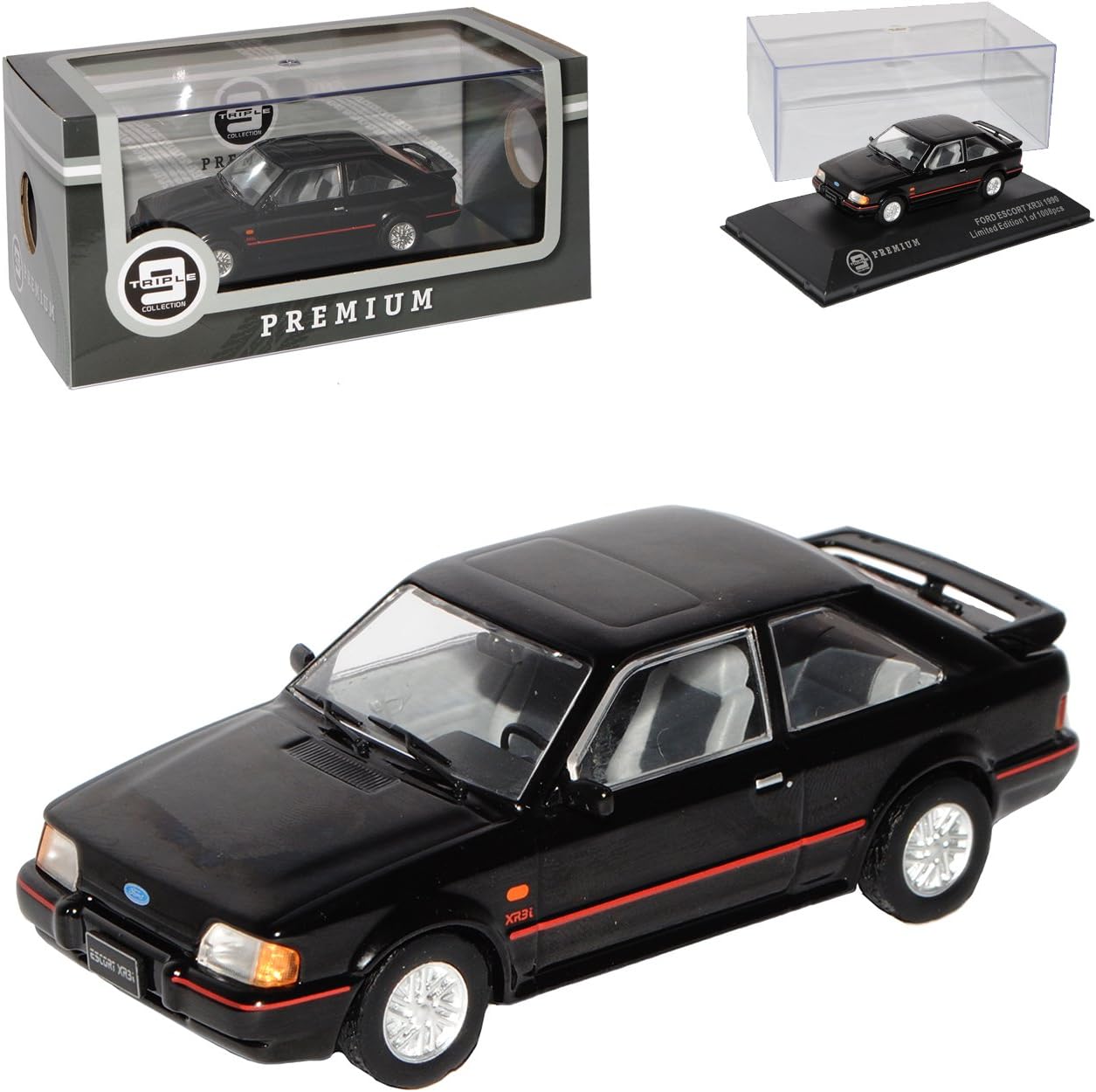 alles-meine.de GmbH Ford Escort MKIV XR3i Schwarz 3 Türer 4. Generation 1986-1990 limitiert 1 von 1008 Triple 9 1/43 Ixo Modell Auto