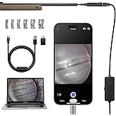 Teslong Rifle Borescope for Phone & PC, USB C Bore Scope Camera with Lights & Mirror Set, Fits .20 Caliber & Larger, Flexible Gun Cleaning Camera, Compatible with iPhone 15/16 & USB-C Android Devices