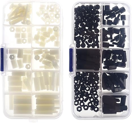 Aussel 120 Pezzi M2 Nylon Distanziatore Distanziale Distanziale Bianco Dado Accessori Distanziali Kit Assortimento