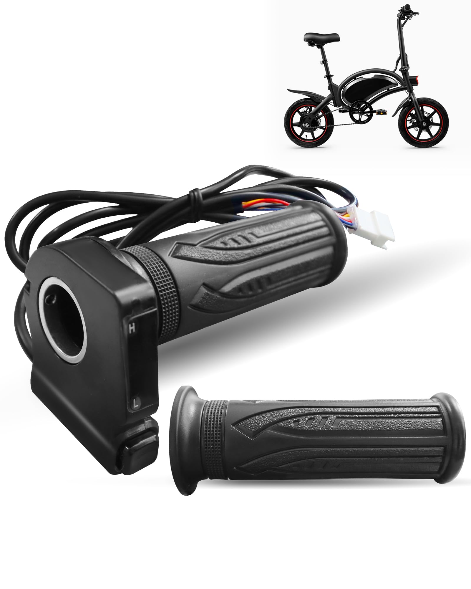 Photo 1 of 1 Pair 36V Electric Bike Throttle Grip Replacement Fit for Jetson Bolt Pro/Atlas/Ancheer and DYU D3F/D2F/C3/C4 Ebike, with Cruise Control Button and LCD Voltage Display