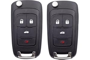 CAUORMOTE Keyless Entry Remote Flip Car Key Fob for Chevy Cruze Camaro Equinox Impala Malibu Sonic,Compatible with Buick Lacrosse Regal Verano Encore Allure/GMC Terrain (OHT01060512), Set of 2