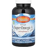 Carlson - Super Omega-3 Gems, 1200 mg Omega-3s, Wild Caught, Sustainably Sourced, 250 soft gels