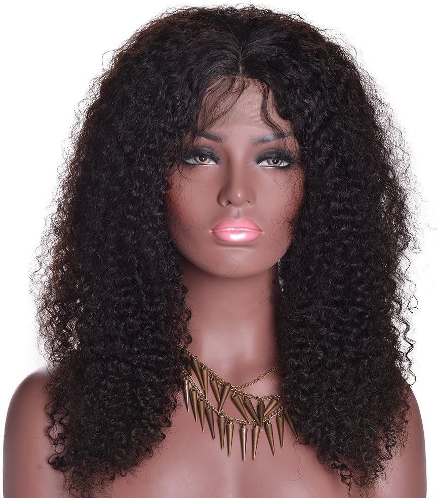 Ruiyu Glueless 360 Lace Frontal Wig Pre Plucked With Baby Hair Brazilian Kinky Curly 12" Lace Front Human Hair Wigs For Black Women Lace Wigs