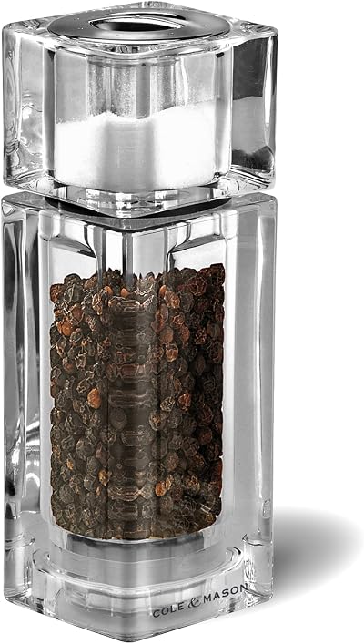 Cole & Mason Cube Clear Salt Shaker and Pepper Mill Duo