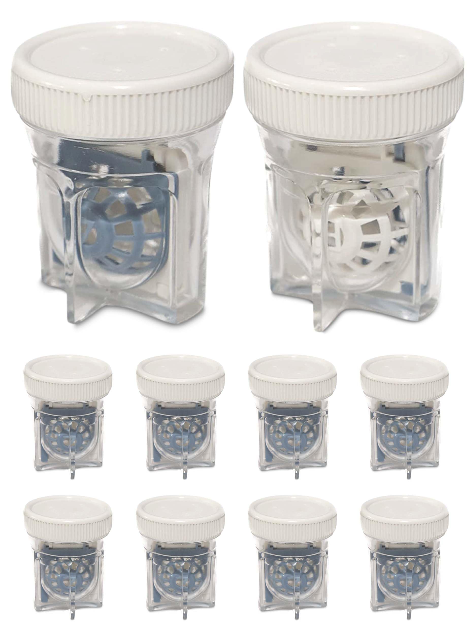 SPORTS WORLD VISION Scleral Contact Lens Case (10 Pieces) Easy to Carry Vented Protective Case, Barrel Shaped Contact Lens Cleaning Container for Everyday Use