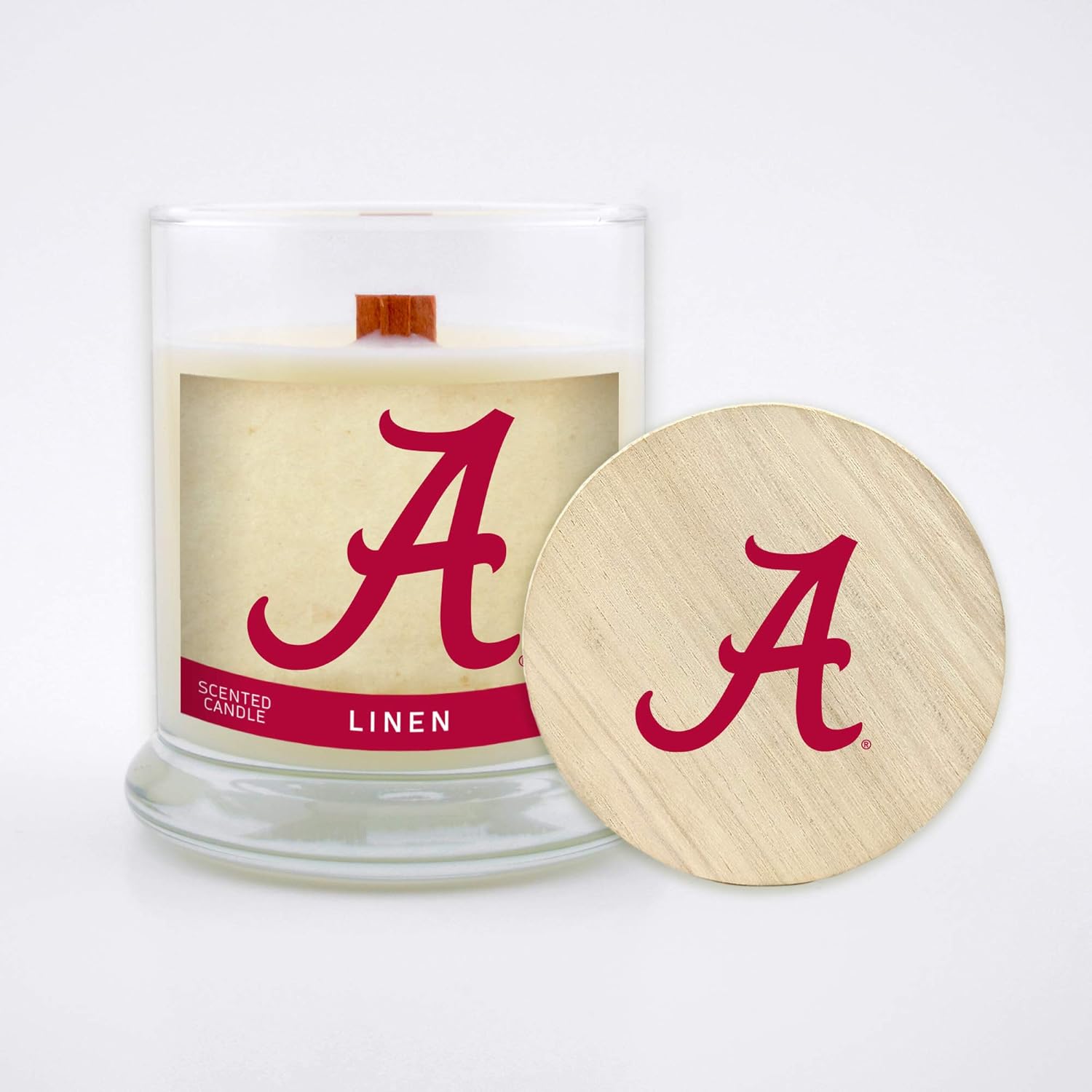 Worthy Promotional NCAA 8 oz Scented Soy Wax Candle Wood Wick and Lid