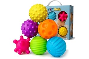 ROHSCE Baby Textured Multi Sensory Toys Massage Ball Gift Set BPA Free for Toddlers 1-3 Soft Balls Montessori Infant Baby Toys 6 to 12 Months 6 Pack