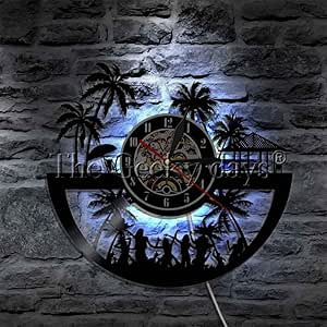 CHANGWW Reloj de Pared con Disco de Vinilo con Horizonte de Myrtle