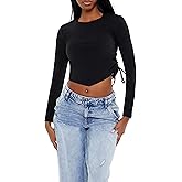 Forever 21 Womens Ruched Drawstring Crop Top