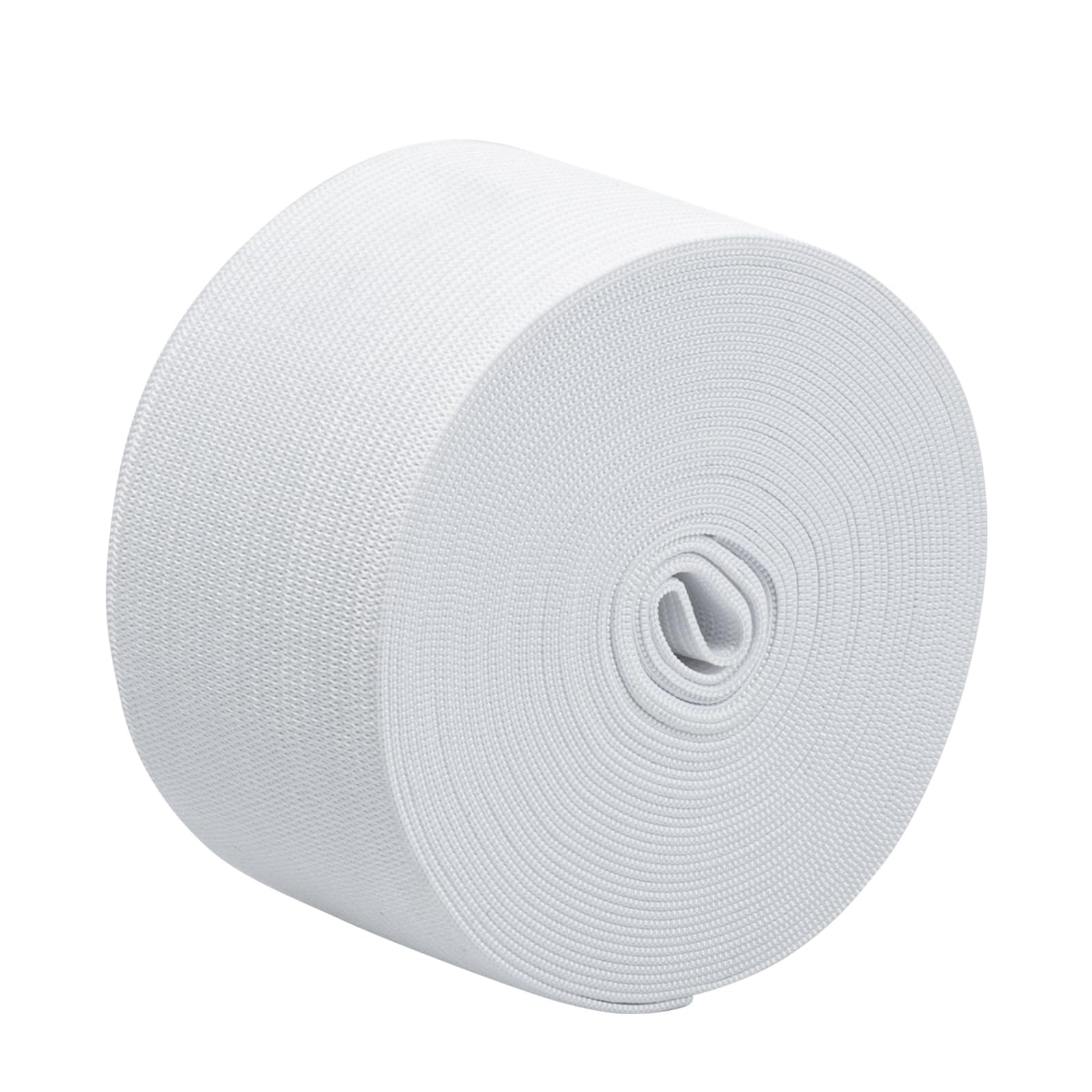 Elastic for Sewing, Wide Flat Elastic Band, Waistband Elastic, Sewing Elastic Band for Sewing Clothing, Garments, Dressmaking, DIY Craft Projects(5 Meters & 50mm & White)
