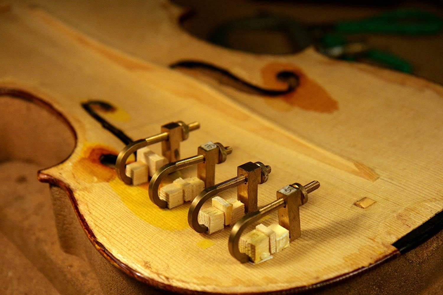 Yinfente 5pcs Violin Tool brass hold repair Violin crack clamp Luthier tool Violin Making Tools Adjustable Size