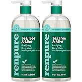 Renpure Tea Tree & Mint Body Wash - Cleanses, Invigorates & Refreshes Skin Without Over-Drying - For All Skin Types - Tea Tree Leaf Oil, Spearmint Leaf Oil - 24 Fl Oz each, 2 Pack