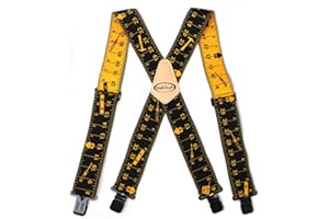 MELOTOUGH Men's Suspenders Fully Elastic 2 inch Wide X back Heavy Duty Work Suspenders
