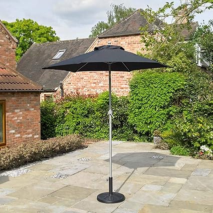 black parasol with base