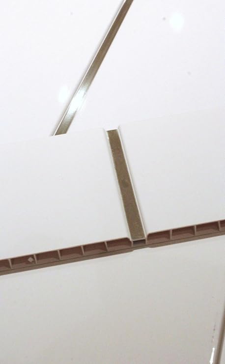 The Cladding Store White And Chrome Embedded 8mm Bathroom Pvc