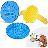 PuppyDoggy 2 Pack Dog Lick Mat for Dogs Silicone Slow Feeder Mat Super Suction Dog Bath Distraction Device Peanut Butter Lick