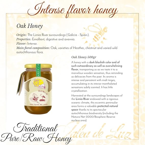 Jalea de Luz Miel Cruda Pura de Roble - 500 gr.: Amazon.es: Alimentación y bebidas