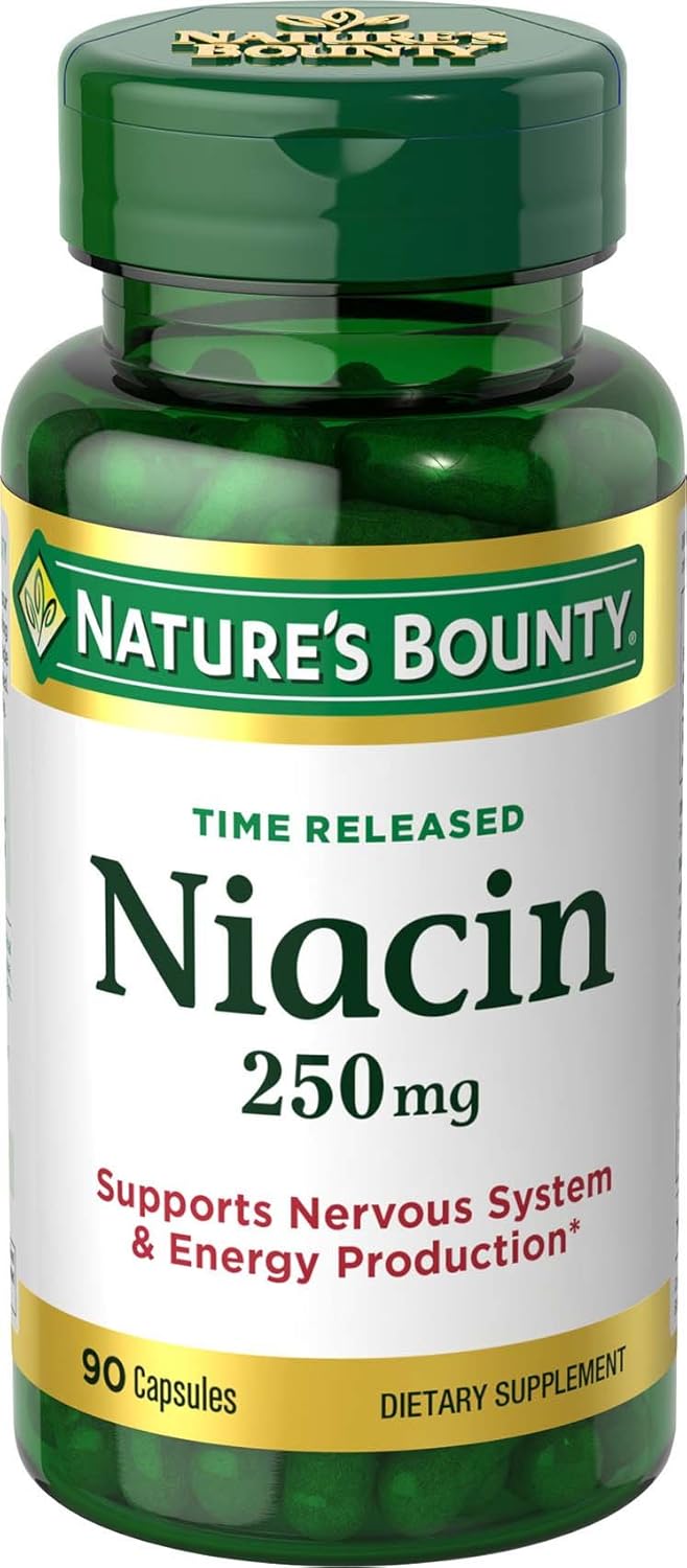Amazon Com Nature S Bounty Niacin Pills And Supplement Supports Nervous System And Energy Production 250mg 90 Capsules Health Personal Care