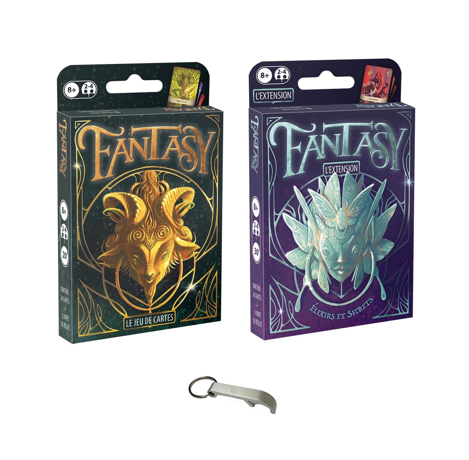 Set of Travel Games in French Fantasy 1 + Fantasy 2 + 1 Bottle Opener Blumie (Fantasy 1 + Fantasy 2)