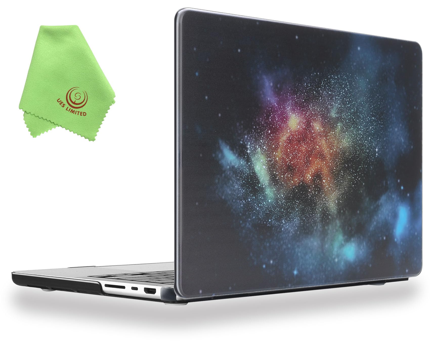 UESWILL Case Compatible with 2021-2026 MacBook Pro 16 inch M5 M4 M3 M2 M1 Pro Max chip, Creative Design Pattern Hard Shell Cover + Microfiber Cloth, Nebula Green