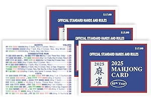 PDUHKO 2025 Mahjong Card Official 4PCS, Mahjong Cards Valid Until April 2026, Large Print Style American Mahjong Card（Blue）