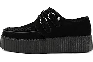 T.U.K. Suede Viva Mondo Creepers Shoes for Women and Men, Lace Up Platform Shoes