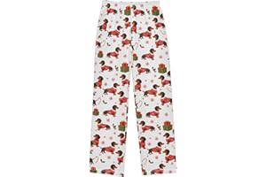Pfrewn Christmas Winter Pajama Pants Xmas Pattern Long Sleep Lounge Bottoms for S-XL