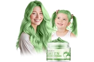 Temporary Hair Color For Kids, lonstin Hair Dye Kids Hair Gel Washable Hair Wax Color Paint Wax For Women Men Dark Hair Halloween Christmas Party Girls Birthday 3.4 fl.oz (green)