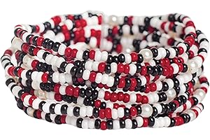 INK + ALLOY Game Day Bracelet Stacks, Beaded Bracelets for Football Gameday Outfits, Handmade Jewelry for College Students, Teachers, Football Moms, Set of 10