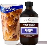 Christopher Bean Hand Crafted Blueberry Crumble Flavored Coffee - Unsweetened Cold Brew &amp; Iced Instant Coffee Distillate Liquid Java - Blueberry Coffee Beans Extract 100% Arabica, (8-Ounce), 236 ml