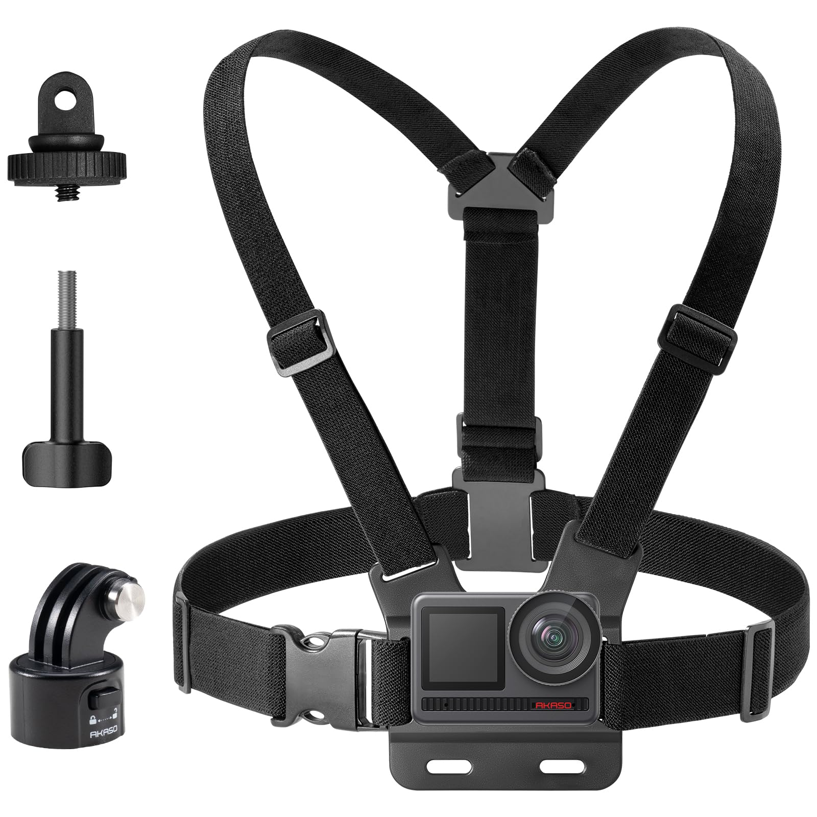 AKASO Quick Release Chest Mount Harness Chesty Strap for EK7000/ EK7000 Pro/Brave 4/ Brave 4 Pro/Brave 7 LE/Brave 7/ Brave 8 Lite/Brave 8/ V50X/ V50 Elite/ V50 Pro, and other Action Cameras