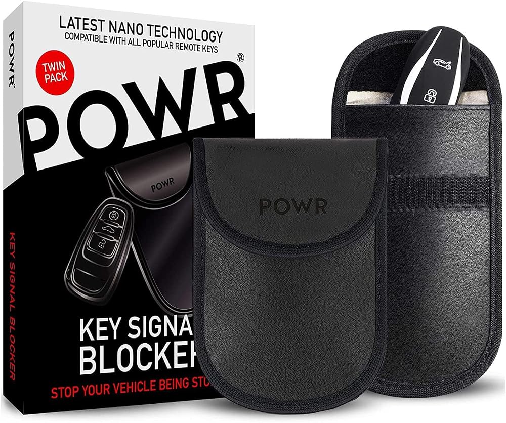 POWR Faraday Pouch for Car Keys 2 Pack Anti Theft Keyless Signal Blocker