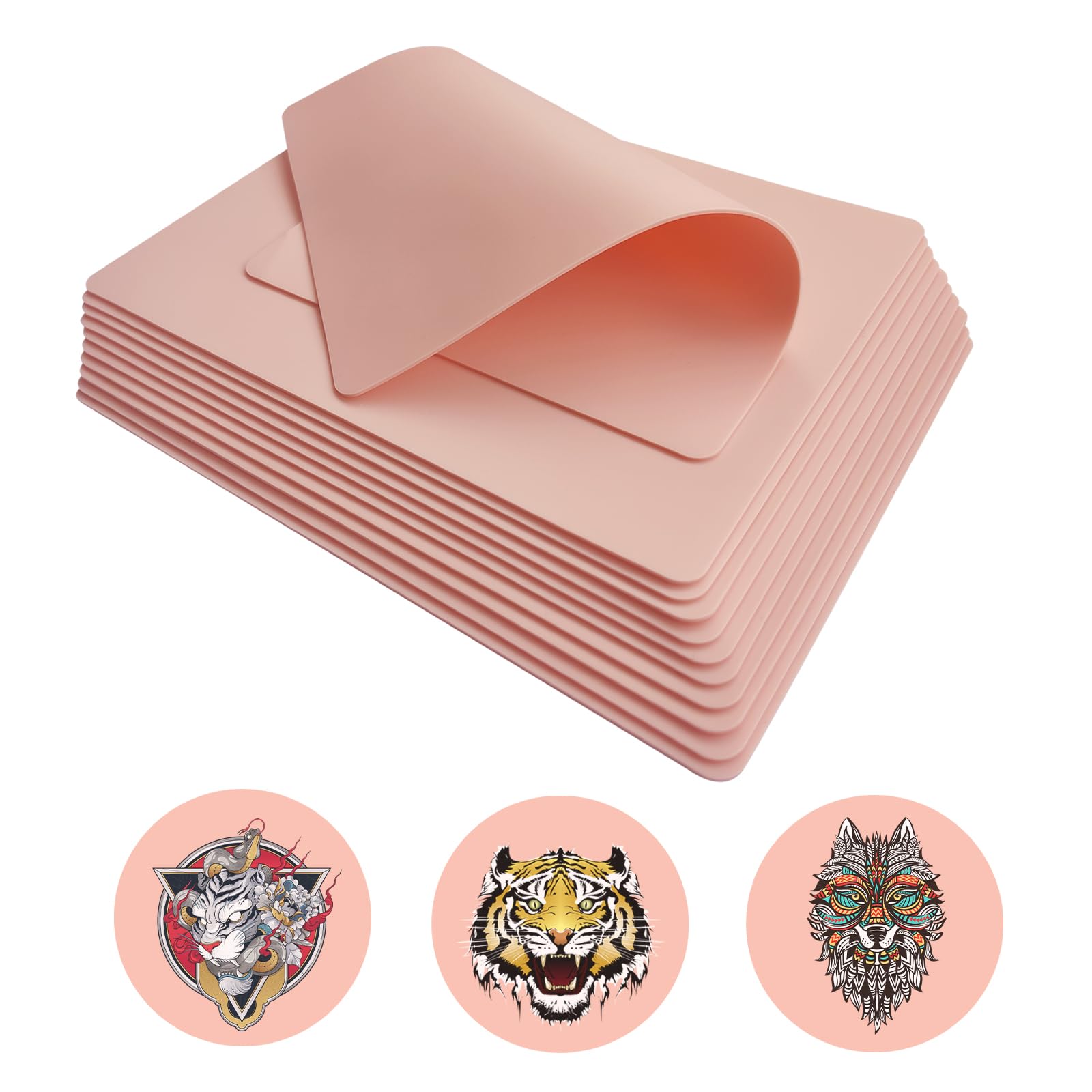 PIXESTT 10 Sheets Tattoo Skin Practice, Double Sides fake skin for tattoo Supplies, Tattoo Kit, for Beginners and Experienced Tattoo Artists.