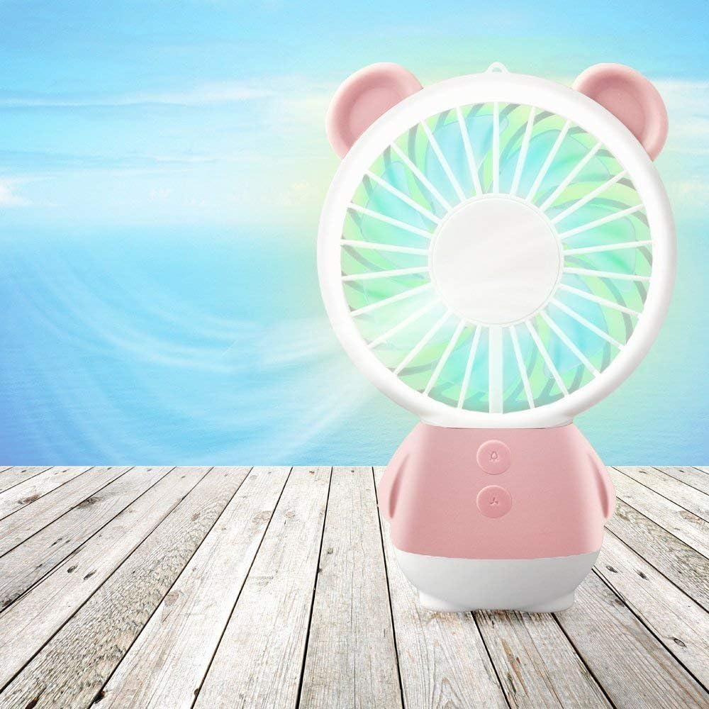 Ventilatore Portatile Ricaricabile Con Spruzzatore D’acqua – Mini Turbo USB, 4 Velocità, Batteria 2000 MAh