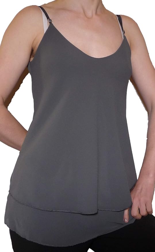 Elegant Tank Top Under Jacket Blouse Women Ceremony Grey