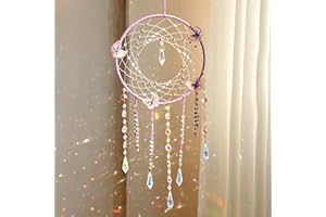 Artilady Butterfly Dream Catchers with Crystals - Large Boho Purple Moon Dream Catcher Wall Decor Home Decorations Girls Kids Baby Bedroom Room Decor Christmas Birthday Teen Girl Boys Gifts