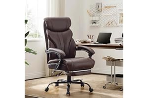 IDEALHOUSE Ergonomic Office Chair, Big and Tall Home Office Chair, 500 LBS Executive Leather Computer Chair with Lumbar Suppo