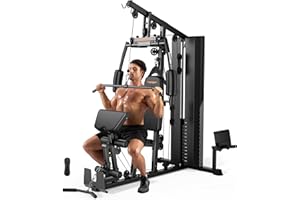 FEIERDUN Home Gym with 154LBS Weight Stack, Multi Exercise Equipment with Leg Press, Cable Machine Exercise Equipment for Full Body Workout