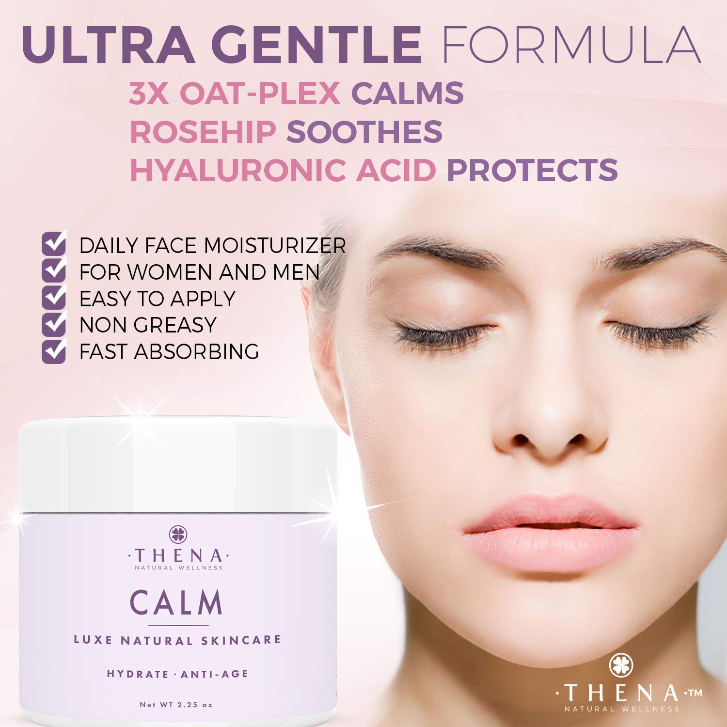 Organic Face Moisturizer Cream Ultra Hydrating Facial Cream With Hyaluronic Acid, Best Natural Anti aging Skin Care Facial Moisturizer For Women Men, Best Moisturizing Face Lotion Dry Combination Skin: Beauty