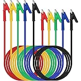 SWANLAKE 5-Piece Dual-Ended Alligator Clip Test Leads, 1000V 15A 3.5ft/1M Electrical Alligator Clips, Flexible Copper Cable Crocodile Clip, Mini Jumper Wires with Gator Clips