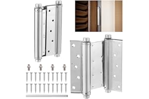 HOMAISSON 2 Pcs Double Action Spring Hinges, 6-Inch Self Closing Door Hinges, Stainless Steel Dual-Action Hinges with Adjustable Closing Speed, Includes Screws & Pins for Swinging Doors
